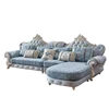 Antique Design Top Living Room Sofa European Design Navy Blue Fabric Sofa Set