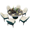 Contemporary Style Marble Top Round Dining Table with metal Frame Factory Online Selling Dining Room Furniture wholesale price
