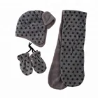 Oeko-tex BSCI WRAP ALDI audit Star Print Boys Girls Fleece Hat Scarf Mitten Set for toddler kids baby