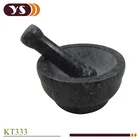 Natural marble stone mortar and pestle for herb and spice tools