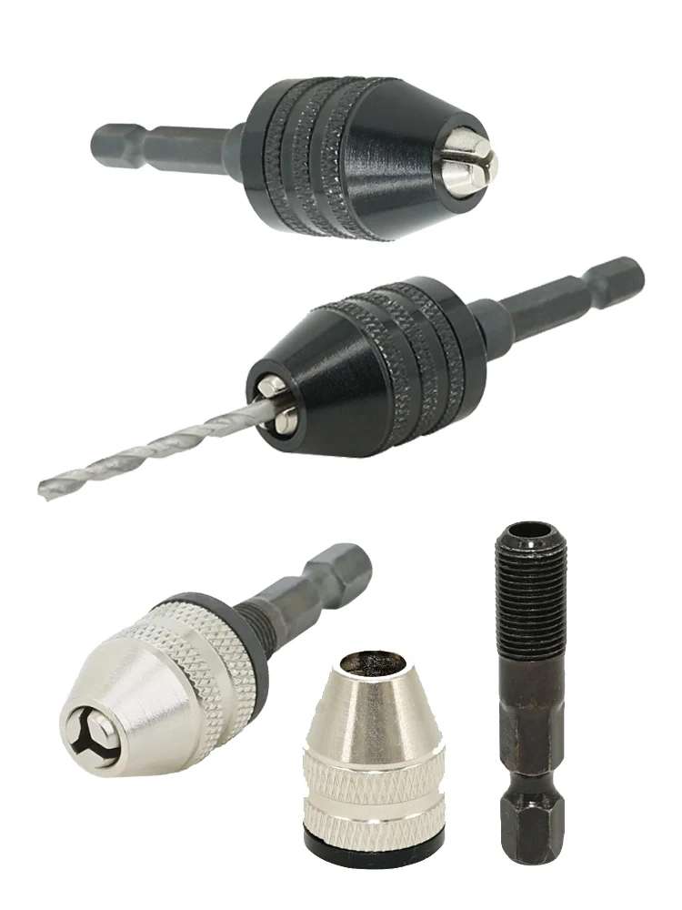 1/4 Inch Hex Shank Mini Keyless Drill Chuck for Quick Change Adapter Converter 0.3-6.5mm