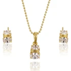 61565 xuping fashion imitation jewellery 14k gold diamond simple jewelry set in dubai, jewelries in gold
