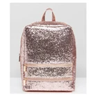 Pink glitter backpack bag for ladies fashion sequin backpack
