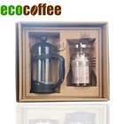 Ecocoffee Coffeeware Sets 350ml French Press Mini Portable Manual Coffee Grinder Household Gift Sets for Family