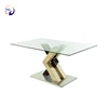 China product living room furniture glass dining table MDF table for dining room