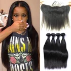 grade 9A human hair brazilian virgin cuticle aligned hair lace frontal human lace wig double drawn hair bundles
