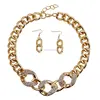 2015 Gorgeous Gold Plated Hot Sale Fashion Twisted Alloy Dubai Custom Jewelry Set