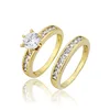 12801 Xuping jewelry 14k gold color plated fashion design gift jewelry romantic wedding couple rings