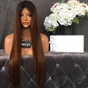 High quality ombre T1B/8# straight full lace wig brazilian human hair