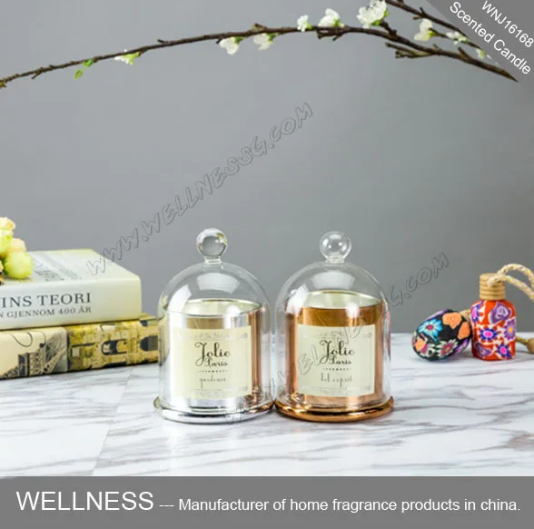 luxury scented soy candle with bell glass jar