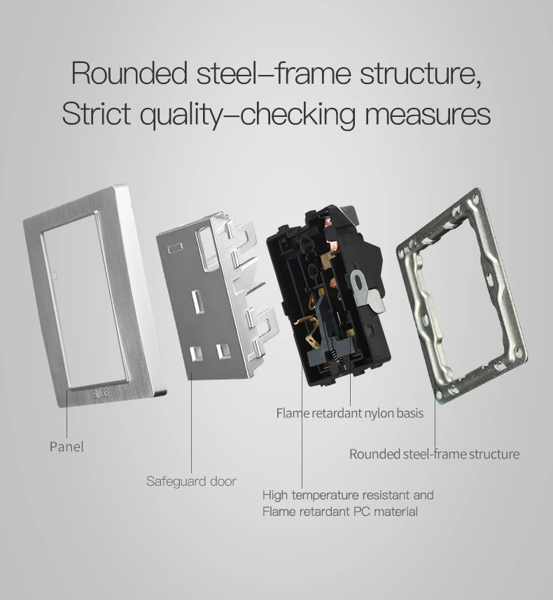 SIASE 220V 250V 3 gang luxury wall light electric switch