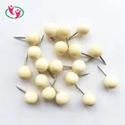Quality Round Head Wooden Thumb Tack Map Push Pins for School and Office Use