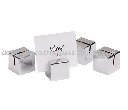 silver place card frames