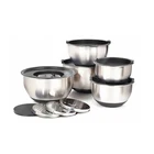 5 piece set stainless steel 24oz salad fruit salad-bowl cake mixing bowl