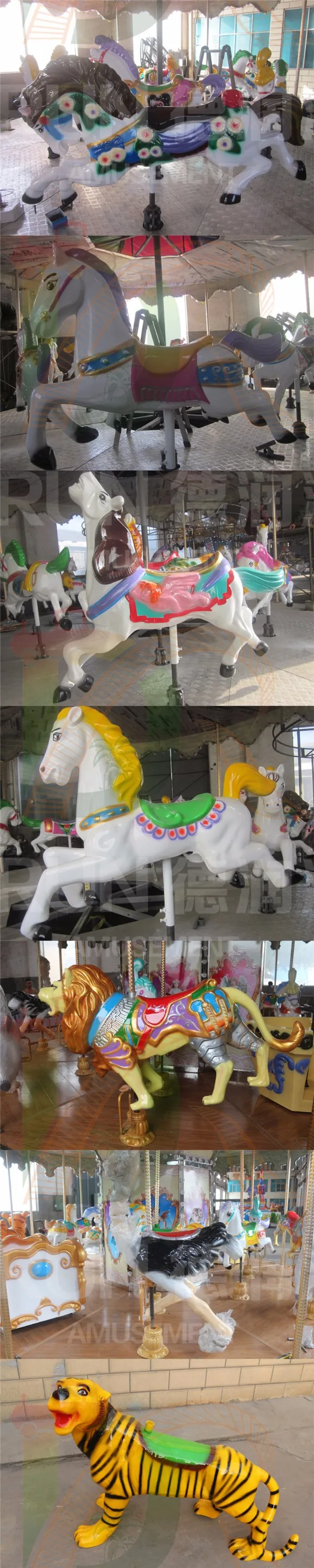 DERUN RIDES Amusement Park Outdoor Merry Go Round Ride Musical Carrousel for Sale