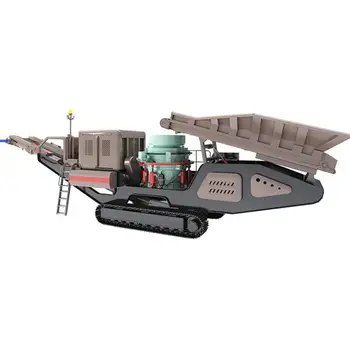 track remote control mobile cone crusher river rocks stone crushing plant