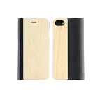Wholesale Factory Promotion High Quality TPU Leather Flip Wooden Cell Phone Case For iPhone 7