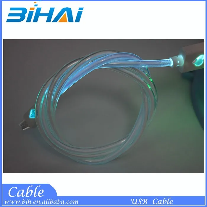 Luminous cable V8 round micro usb cable with led light for iphone 6 Samsung Android - ANKUX.COM
