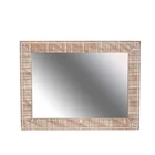 Antique Large Vintage Farmhouse Hand Carved wall wood mirror frame