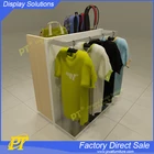 Wooden material T shirt display stand shop fittings garment racks