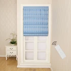 Custom made luxury sunscreen fabric 38mm tube electric motorized roman shades blinds