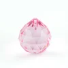 Wholesale 40mm 10pcs Pink glass light parts pendants crystal prism balls chandelier for Christmas Tree Decoration