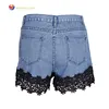 one piece New Fashion Lace Floral skinny women sexy lady short jeans