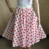 Australia wind design red Polka dot women dance dress with scarves knee length party wear designer skirts rockabilly adult dress