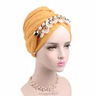 White pearl and shell chain jewelry scarf for women