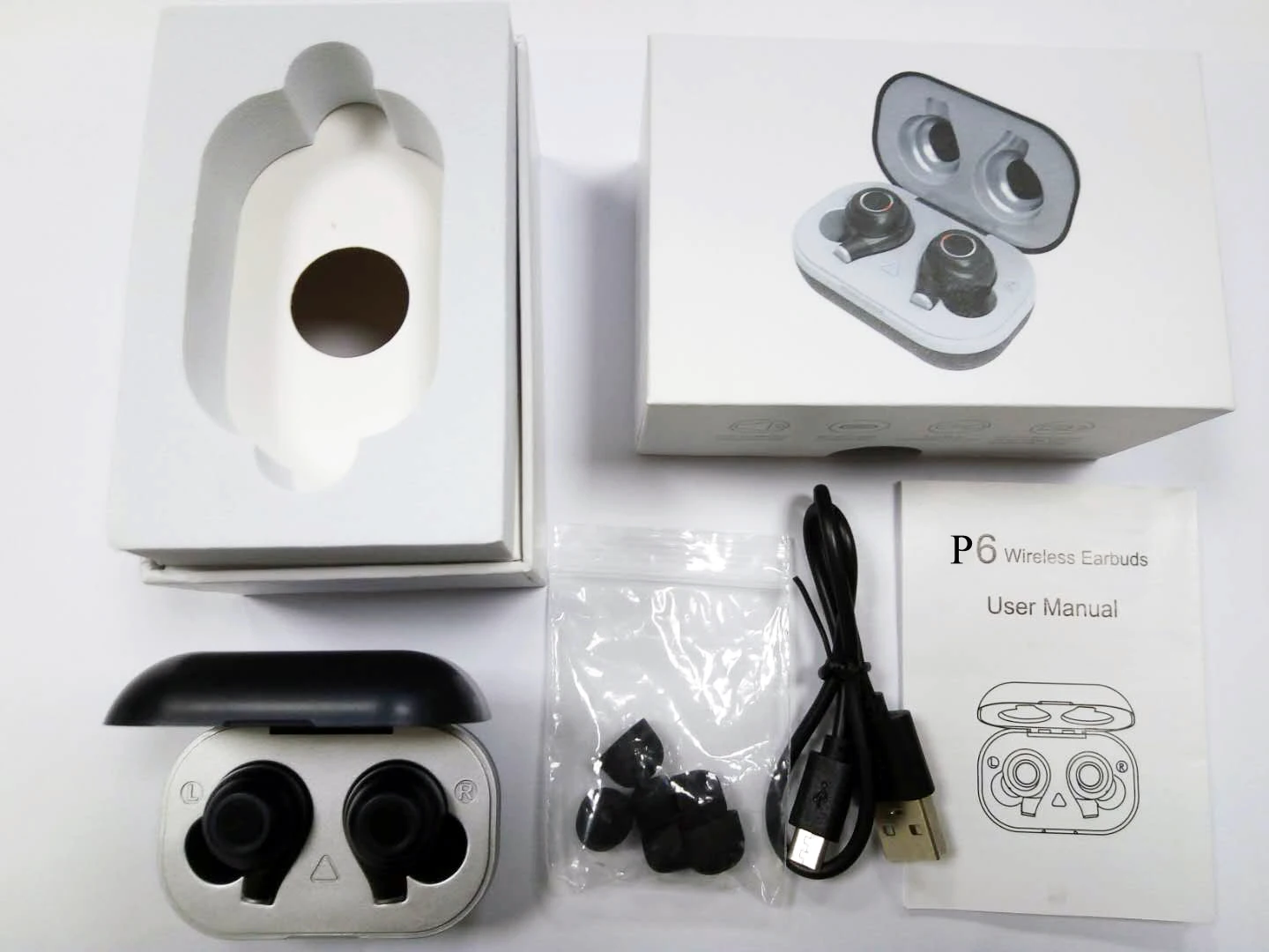 High Quality Headphone TWS P6 In Ear Earphones Wireless Earbuds Master-slave Dynamic,Sport Headset - ANKUX.COM