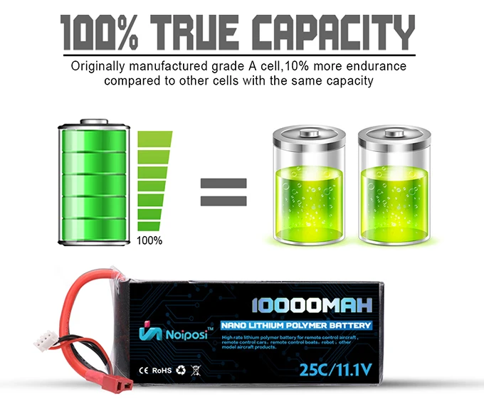 Rechargeable 11.1V 3S 25C 10000 mah Ah lipo battery for uav drone crop sprayer