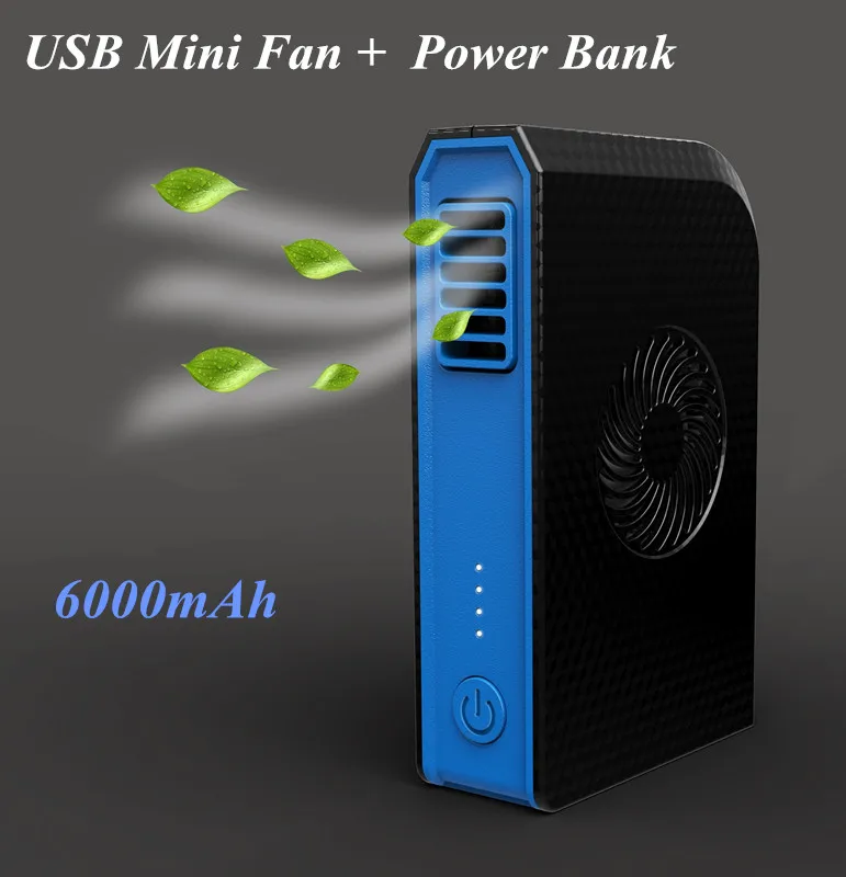 High Quality Digital Device Mobile Charging Station Powerbank 6000mAh Fan Power Bank for Summer Outdoor - ANKUX.COM