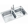 Best discount double bowl 304 kitchen stainless steel sink KD371