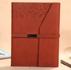 pu leather cover spiral notebook leather diary note book with magnet