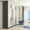 Living room design wooden L shaped wardrobe with mirror