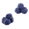 high quality plain navy silk button cufflinks