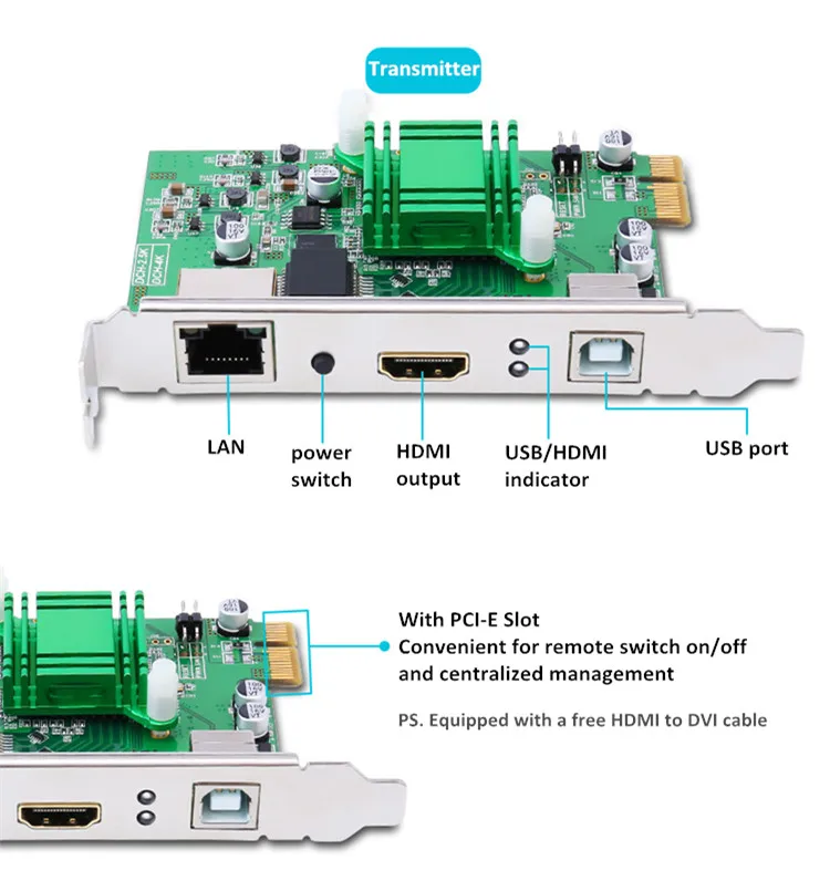 Remote controller 3840X2160 30hz 2.5K USB2.0 100m HDMI KVM extender