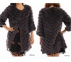 YR096 Factory Customize Make Genuine Sheared Rabbit Fur Jacket Hand Knit Fur Garment
