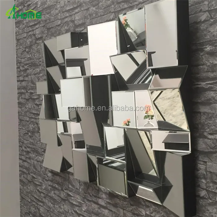 contamporary handcraft 3d large multi faceted wall mirror