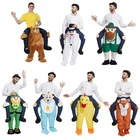MOQ 100pcs mix designs piggyback plush animal carry on costumes halloween ride on costume