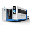 3015 model fiber metal laser cutting machine with auto exchage platform and full cover structure