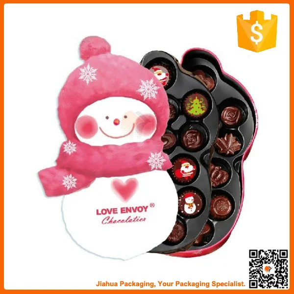 sweet christmas chocolate gift box with plastic tray