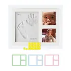 Excellent baby gift / wooden inkpad hand&foot print picture frames with clay