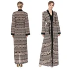 Mixed Wholesale Muslim Cardigan Cotton Pattern Robe Maxi Abaya
