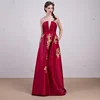 Strapless gold appliques satin mother of bride dress for wedding wear with pocket