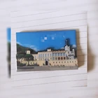 European buildings MDF wooden fridge magnet
