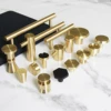 Gold Brass Kitchen cabinet door drawer pulls and knobs