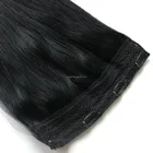 22inch 80g one piece 8 inch clip-in human hair extensions Quad weft clip in hair with 4 clips