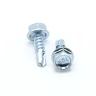 Screw Zinc Screws C1022 Steel Hardened Indented Hex Washer Head Self Drilling Screw With Zinc Plated