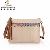 Bohemian envelope style ethnic handmade straw clutch travel purses and bags